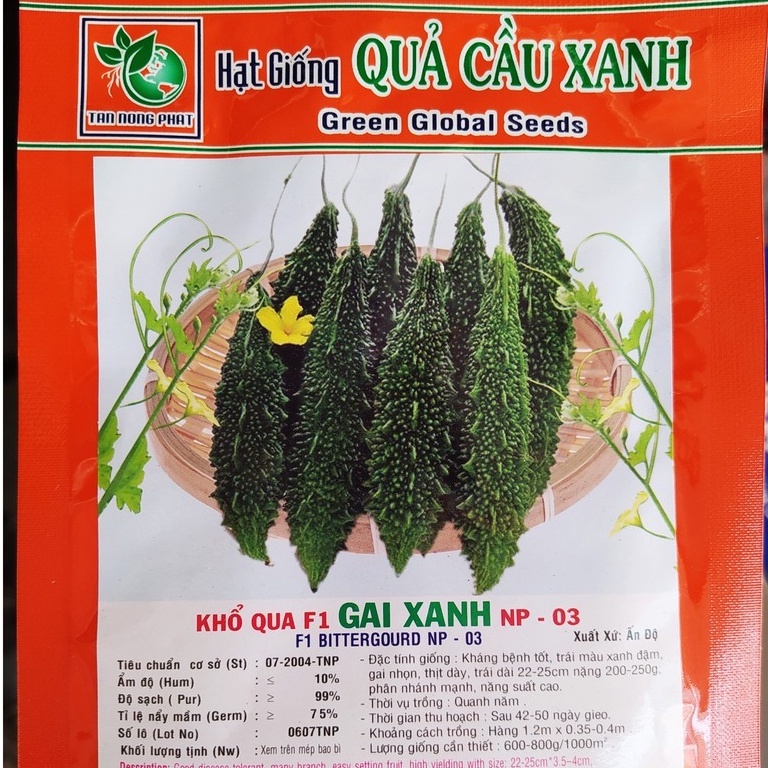 Hạt Giống Khổ Qua Gai Xanh Lai F1 (5g) Xuất xứ Ấn Độ