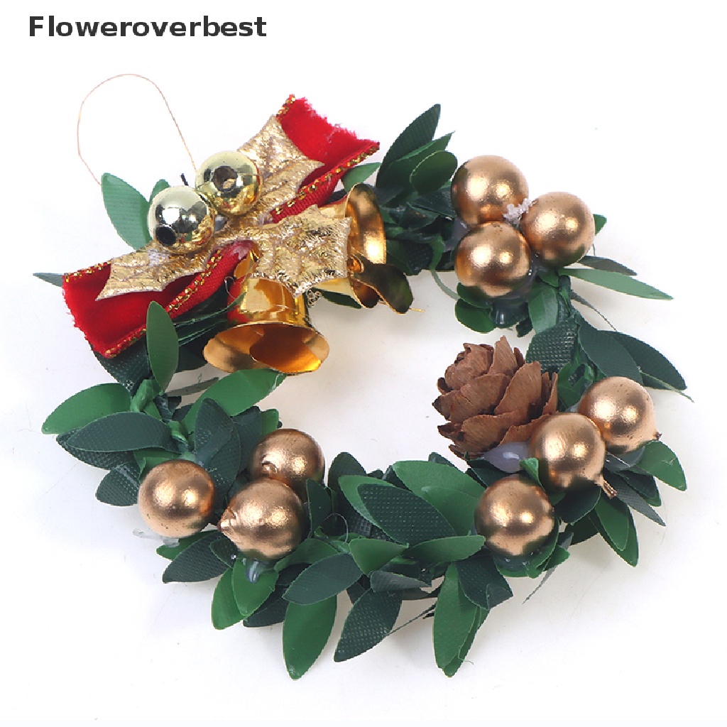 Vòng hoa giáng sinh 6cm tỉ lệ 1: 12 dùng để trang trí nhà búp bê