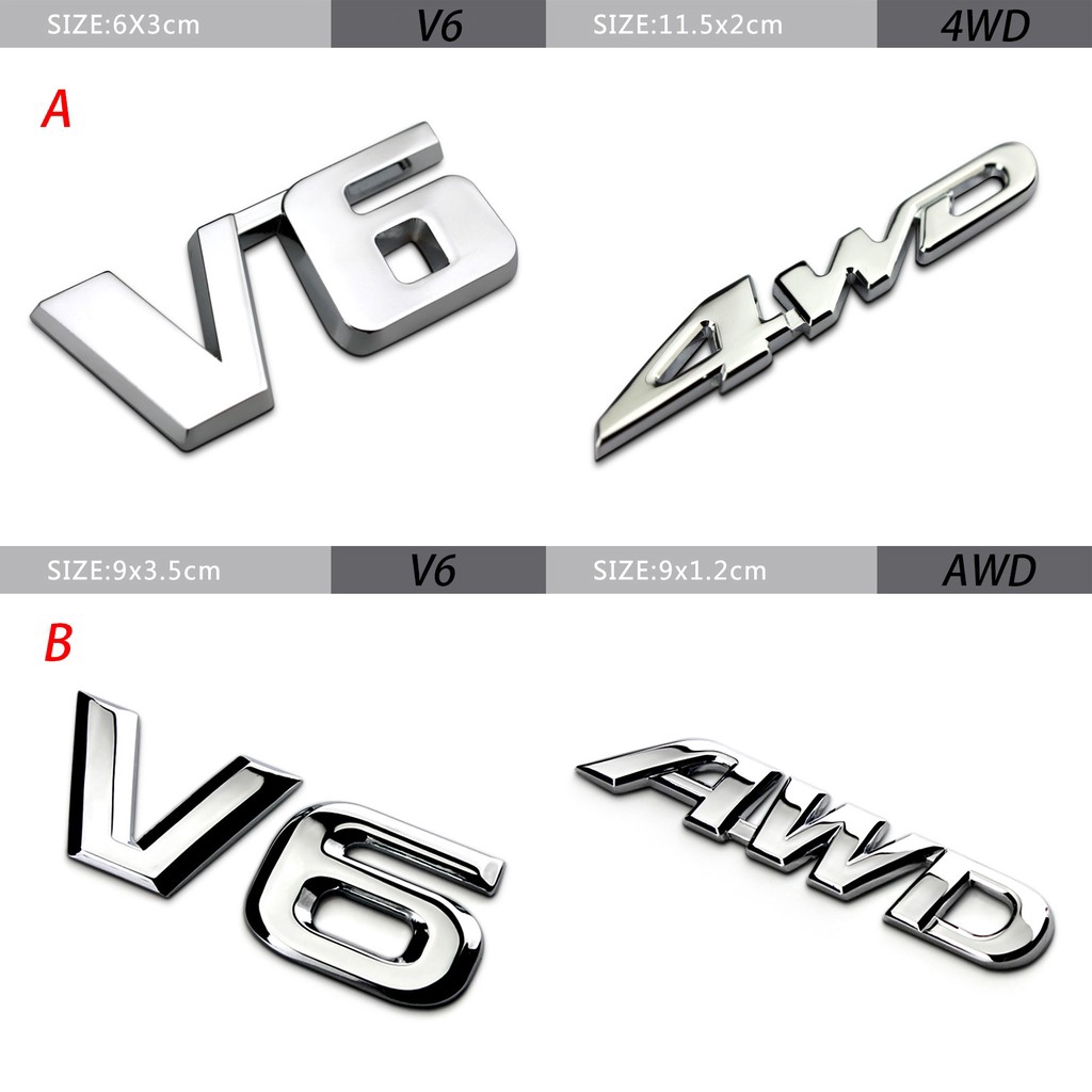 Sticker hình chữ V6 V8 5.7 4WD AWD VXR VXL TXL dành cho xe Toyota High Lander Prado Land Cruiser