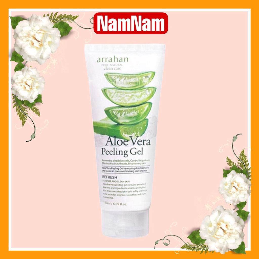 CHÍNH HÃNG -  Tẩy tế bào chết lô hội Arrahan Aloe Vera Peeling Gel 180ml - HÀN QUỐC