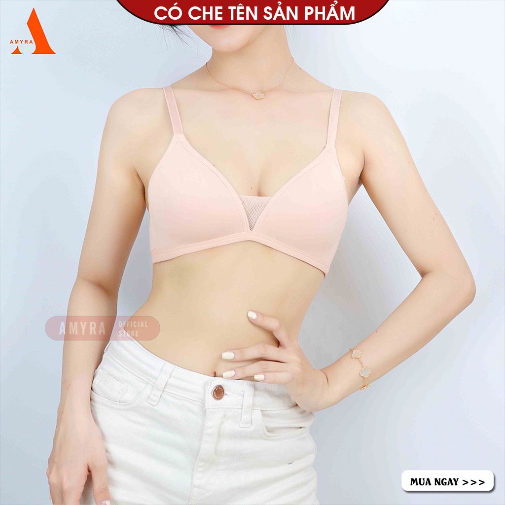 Áo Ngực Nữ Không Gọng Bigsize Cao Cấp AMYRA, Đệm Mút Mỏng Nâng Ngực Chống Tụt Mềm Mại Thoáng Mát 1-5cm AN025