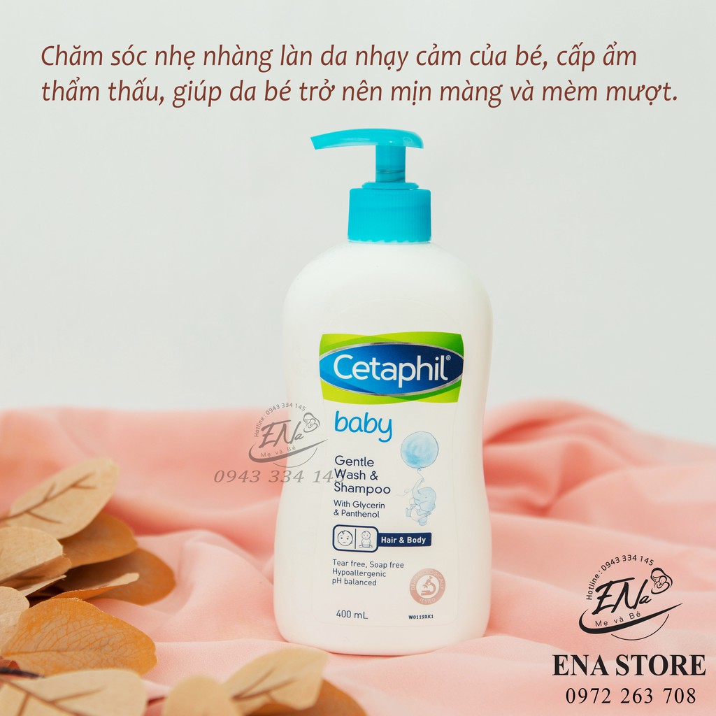 Sữa tắm gội Gentle Wash&amp;Shampoo Cetaphill 2 trong 1 cho bé