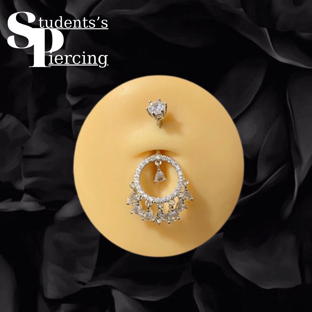 [Rẻ Vô Địch] Khuyên Rốn Chùm Đá Tròn Sang Chảnh - Khuyên Thép 316L