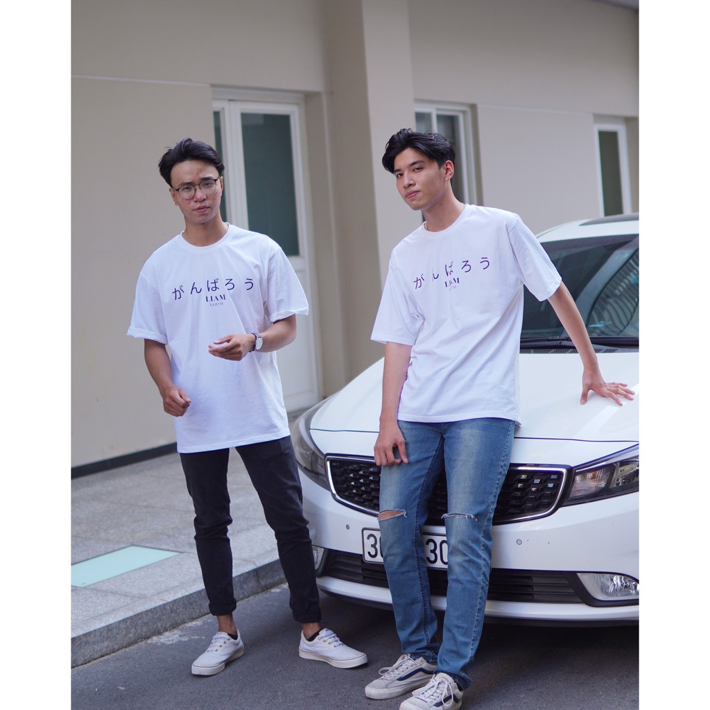 [ FREESHIP ] ÁO THUN UNISEX  &quot; GANBAROU TEE &quot; FORM OVERSIZE 100% COTTON SIÊU DÀY MỊN - LiamStudio
