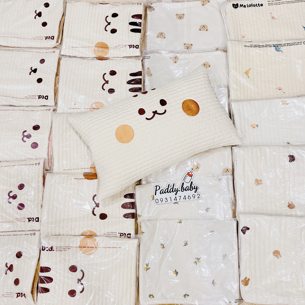 Gối kèm ruột Quilting thêu Dottodot Malolotte Hàn Quốc cho bé - made in korea &lt;có sẵn&gt;