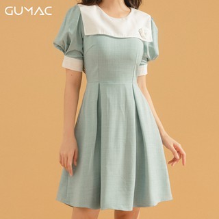 Đầm xanh cổ thủy thủ DA710 GUMAC