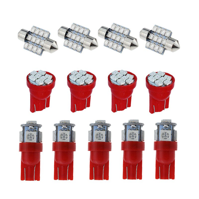 COD 13X Red Car LED Lights Interior Kit Dome License Plate Lamp Bulbs I2VN