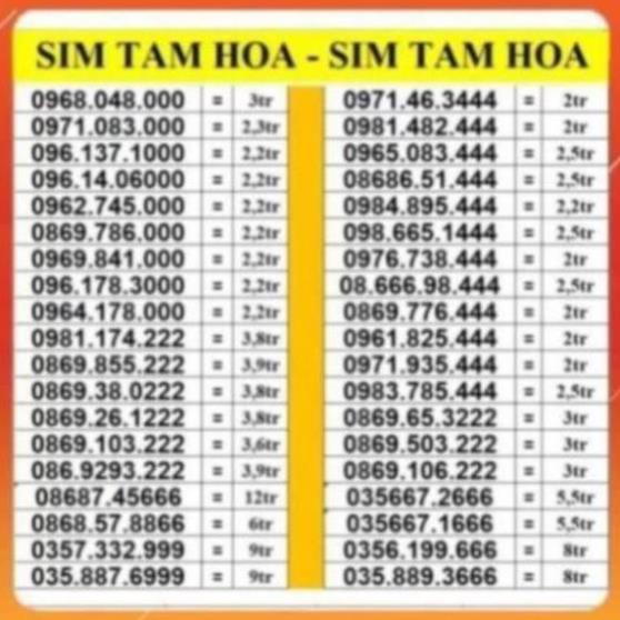 SIM TAM HOA 999 888 777 666 VIETTEL TRẢ TRƯỚC