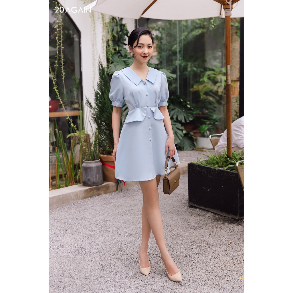 Đầm xòe tà bung eo thanh lịch sang trọng công sở DEA1067 20AGAIN | BigBuy360 - bigbuy360.vn