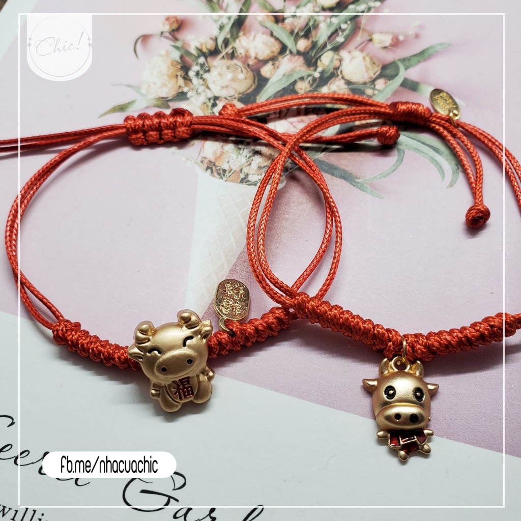 Vòng Tay Chỉ Đỏ May Mắn Mix Charm