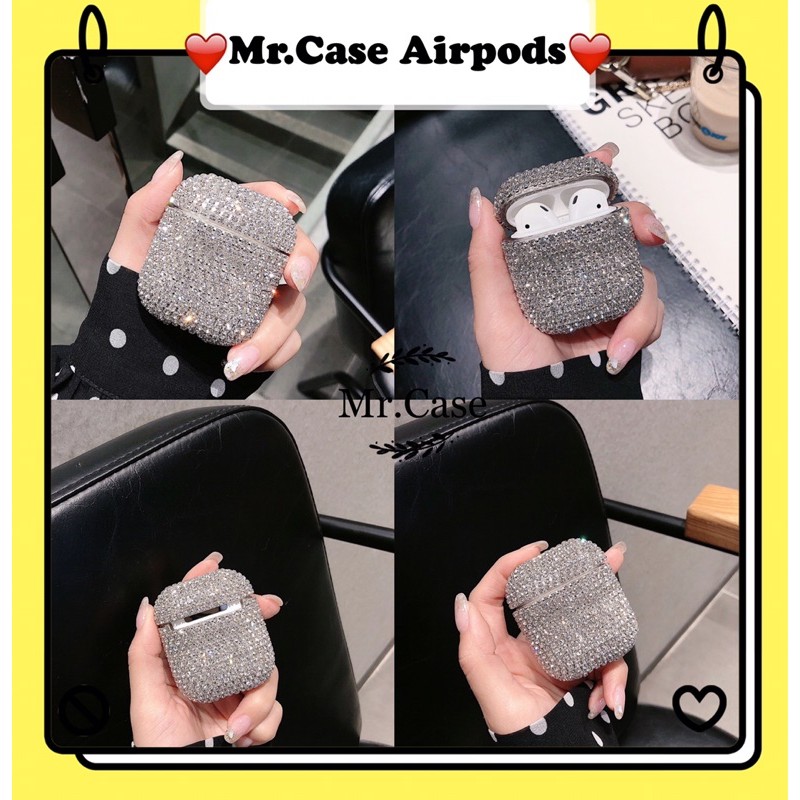 Vỏ Bảo Vệ Hộp Sạc Tai Nghe Airpods 1/2 Pro Đính Đá Lấp Lánh Sang Trọng - Mr.Case Airpods