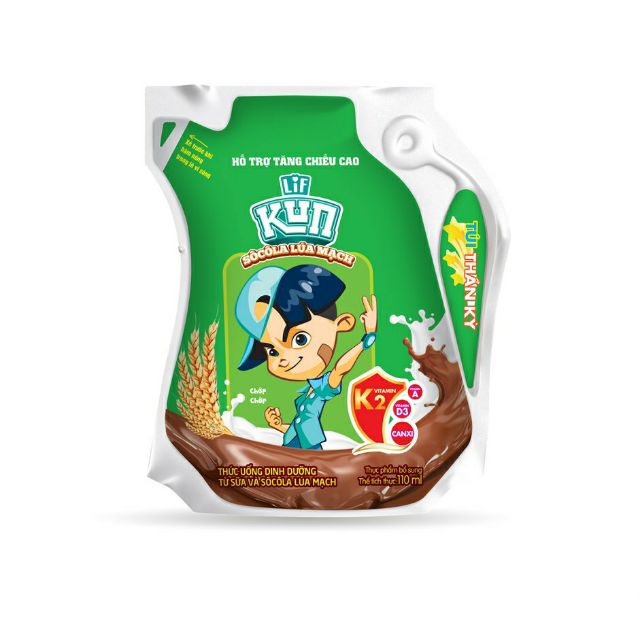 com bo 4 túi Sữa kun 110ml