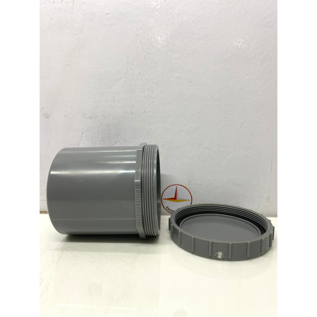 Bít xả ren ngoài 90,114 nhựa PVC Bình Minh
