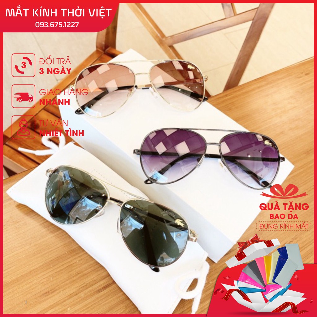 Kính nam thời trang LC cao cấp form bầu đủ màu - Tặng kèm hộp đựng và khăn lau - Mắt Kính Thời Việt