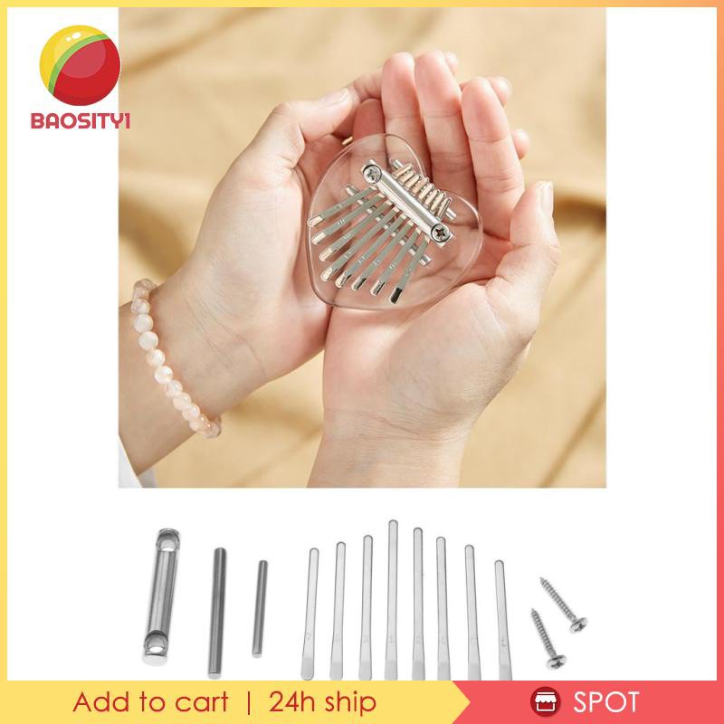 Set 8 phím đàn + ốc vít và thanh gắn mini cho đàn kalimba DIY