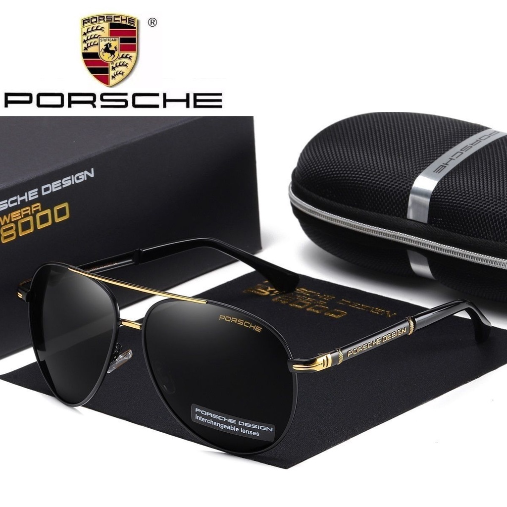 Porsche! Giao Hàng Nhanh Chóng! Kính Mát Lái Xe Cho Nam Hàng Có Sẵn!