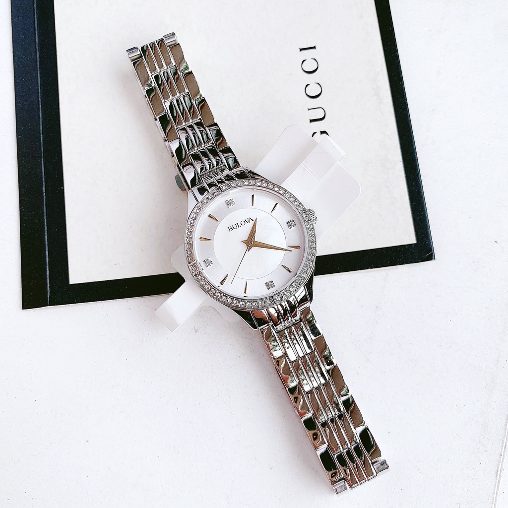 Đồng hồ nữ dây thép Bulova Swarovski Crystal 96L282