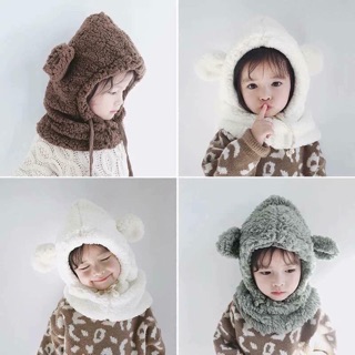 Mũ liền khăn tai gấu