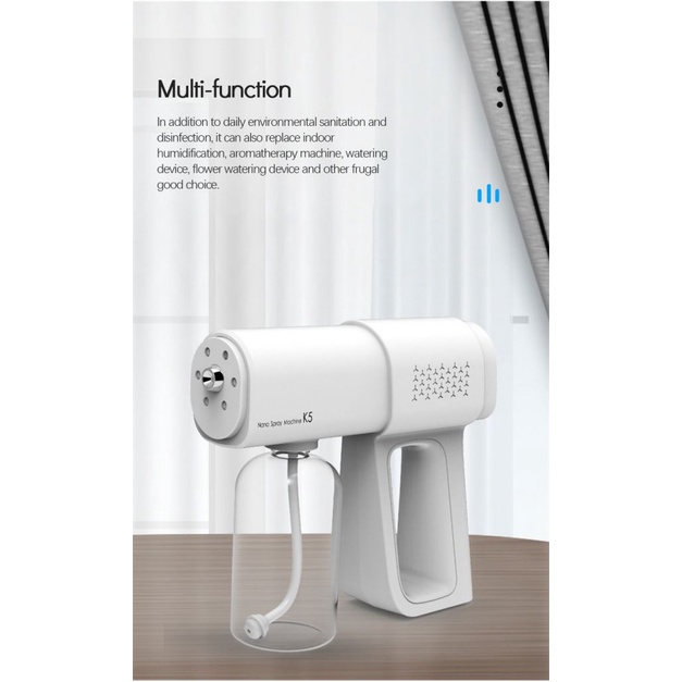 Súng phun sương nano Blu-ray K5 không dây cầm tay vệ sinh tiệt trùng môi trường đa năng tiện lợi