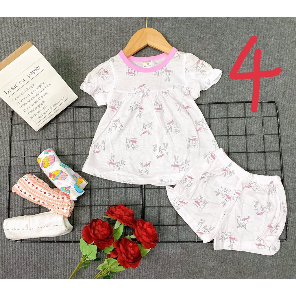 Bộ bánh bèo xuất nhật sợi tre dành cho bé gái