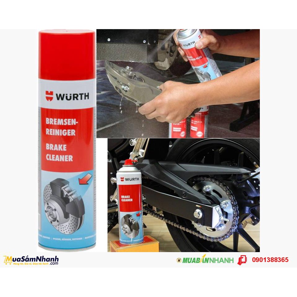 Chai Xịt Vệ Sinh Phanh Thắng Wurth Brake Cleaner 500ml