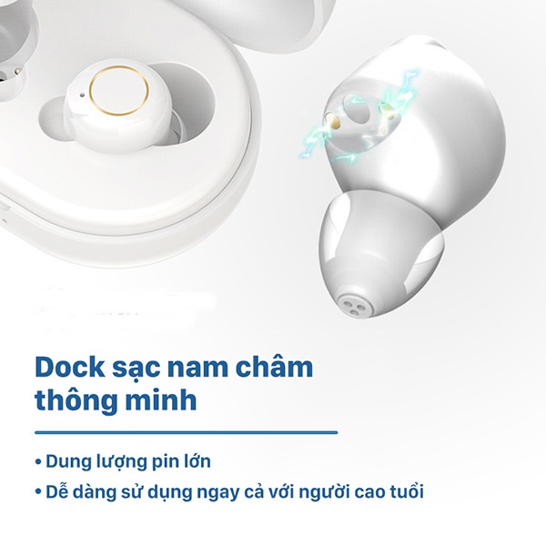 Máy trợ thính cho người già,máy trợ thính siêu nhỏ hai tai với chế độ cảm ứng,tai nghe trợ thính GOODMIL