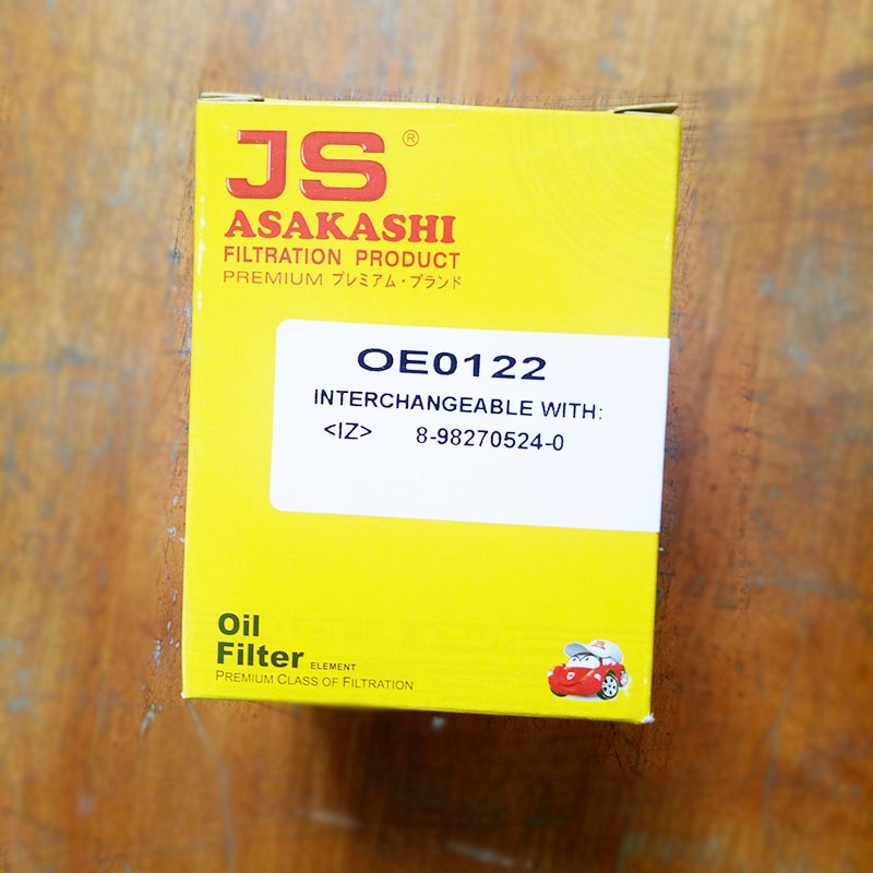Lọc nhớt- lọc dầu OE0122 JS Asakashi Nhật Bản dành cho xe Isuzu Mu-X 1.9 2017, 2018, 2019, 2020, 2021, 2022, 2023