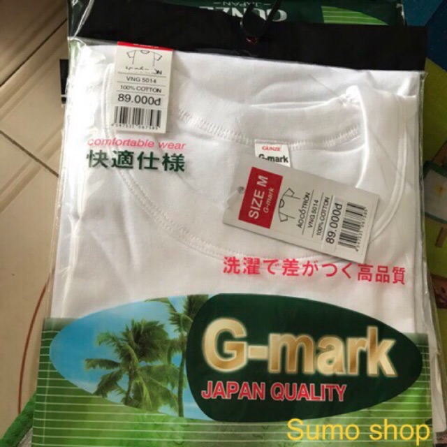 Áo thun nam ngắn tay gmark/gune dệt kim không đường may, 100% cotton mềm mại, thấm hút mồ hôi. Ảnh thật