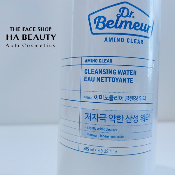 Nước tẩy trang dưỡng ẩm sạch sâu dịu nhẹ cho da nhạy cảm The Face Shop Dr Belmeur Amino Clear Cleansing Water 295ml