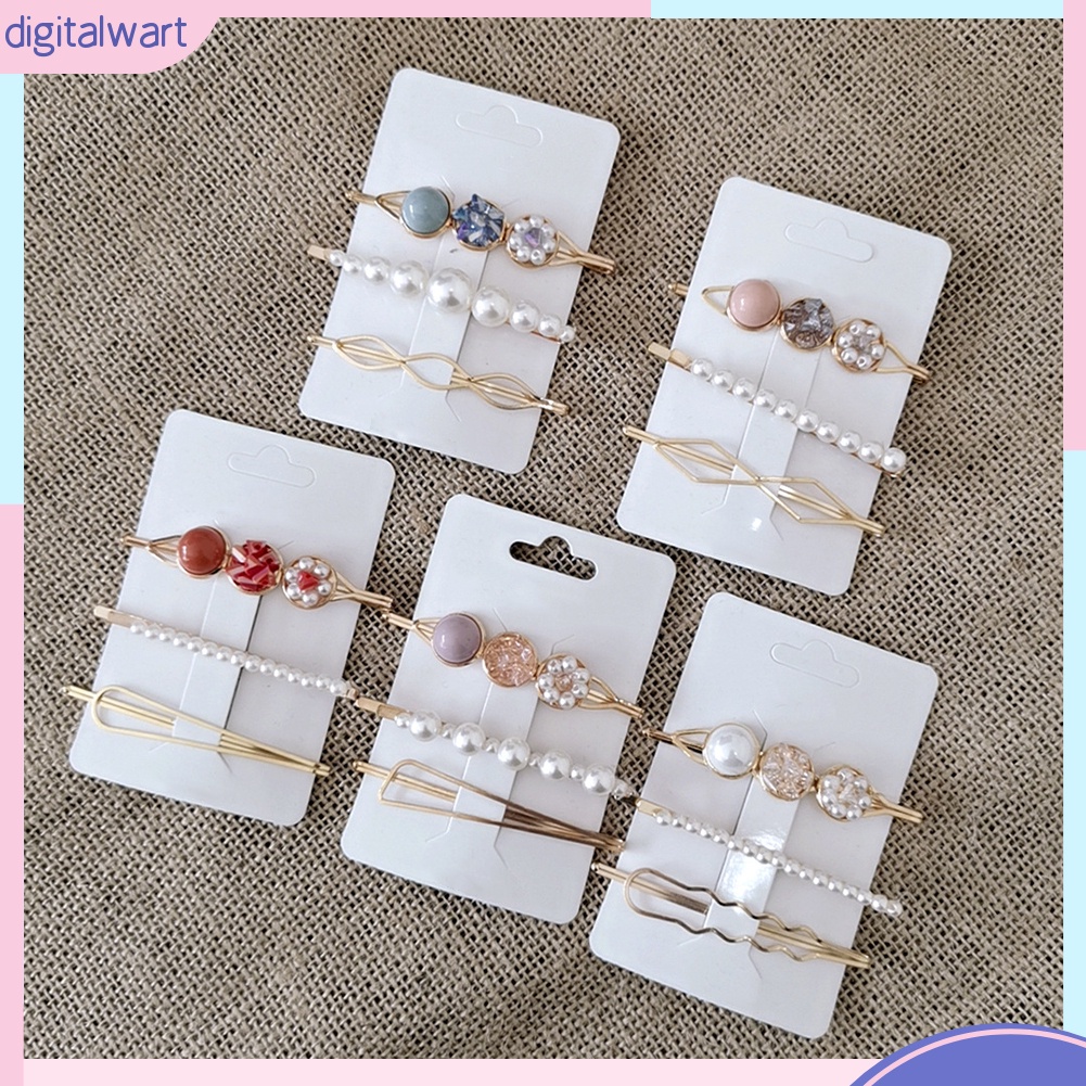 Bộ 3 kẹp tóc đính ngọc trai giả thời trang dành cho nữ