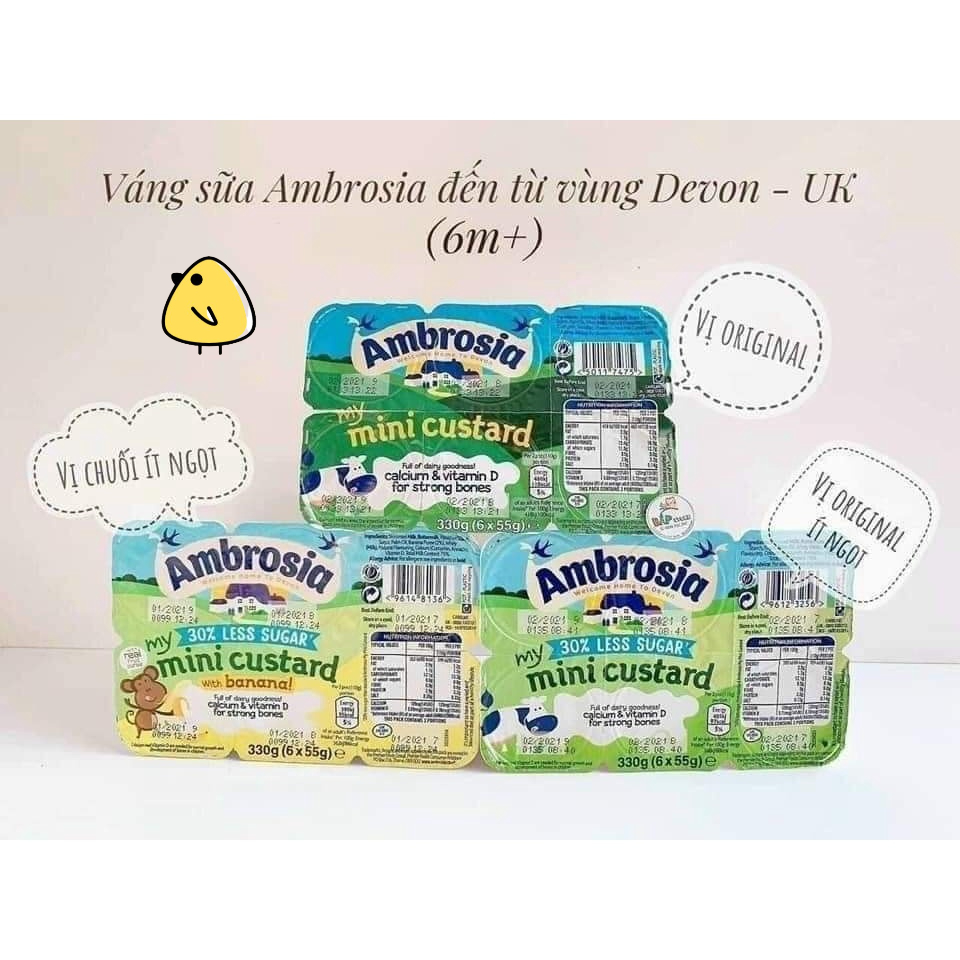 Váng Sữa Nguội AMBROSIA Cho Bé Từ 6M Của UK Bổ Sung Canxi Vitamin Kích Thích Tiêu Hóa