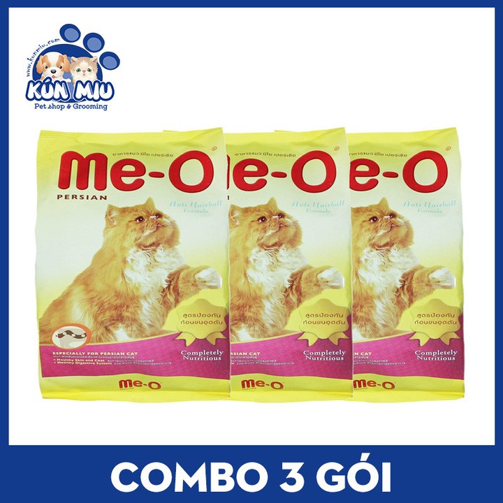 Combo 3 túi Thức ăn chống búi lông cho mèo Me-O Persian Anti Hairball 1.1kg