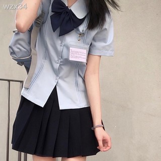 áo sơ mi đồng phục JK nữ ngắn tay phong cách đại học Nhật Bản cung cấp cảm giác nội tạng xếp nếp nguyên tất cả phù