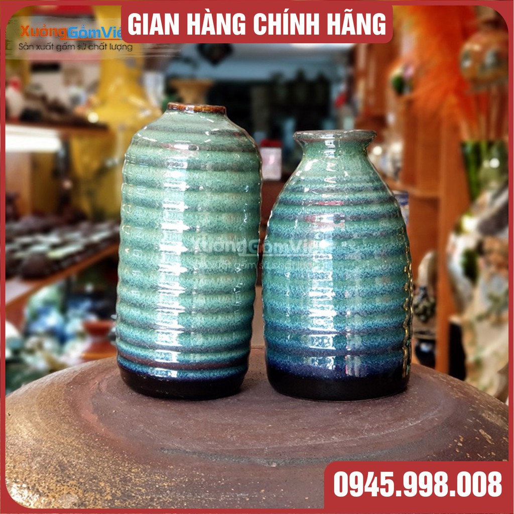 Lọ hoa mini men hỏa biến CÁCH ĐIỆU cho người SÀNH ĐIỆU,hàng gốm thủ công Bát Tràng - XƯỞNG GỐM VIỆT
