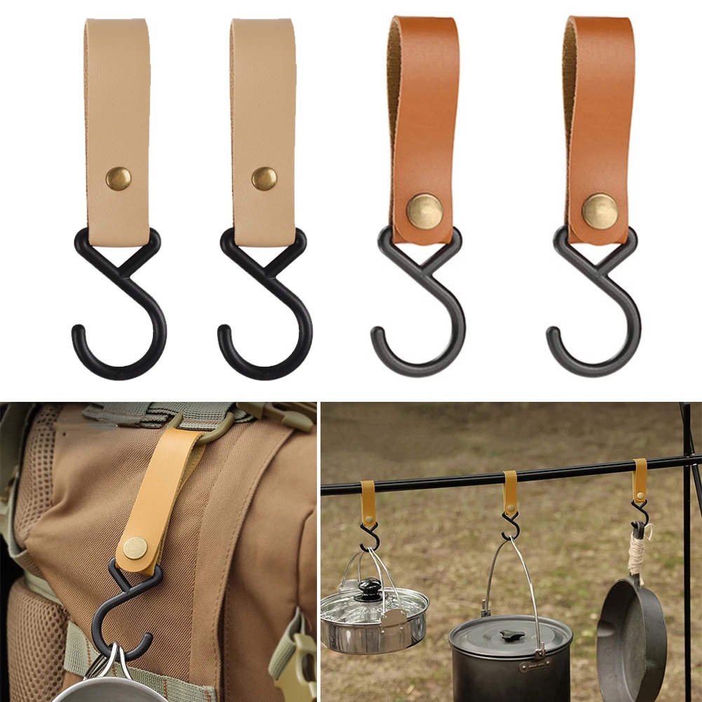 Móc khóa chữ S bằng da PU đa chức năng cho leo núi