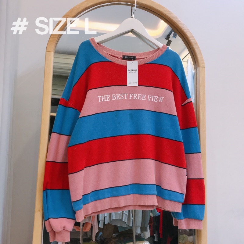 Áo sweater 2hand Hàn Quốc chất nỉ tay phồng siêu xinh ( size trong ảnh)