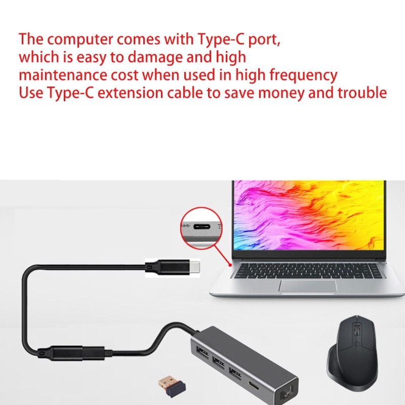 Dây Cáp Mở Rộng Usb 3.1 Type-C 4k 60hz Usb-C Gen 2 10gbps Cho Macbook Switch Sam Sung