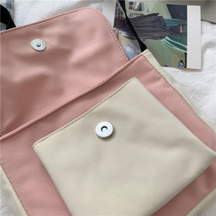 Túi Đeo Chéo Canvas Dáng Vuông Nhỏ Phong Cách Nhật Hàn Trẻ Trung