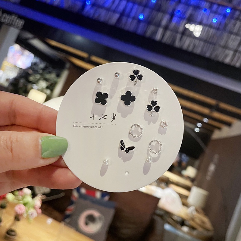 Set hoa tai bạc đơn giản hợp xu hướng thời trang tinh tế thanh lịch dành cho nữ