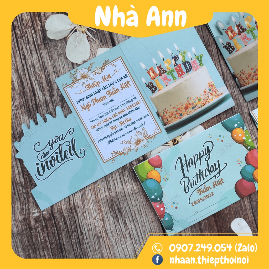 ♥️ Shop Uy Tín ♥️ Thiệp Sinh Nhật - Thôi Nôi - Đầy Tháng Dành Cho Bé 1801Z