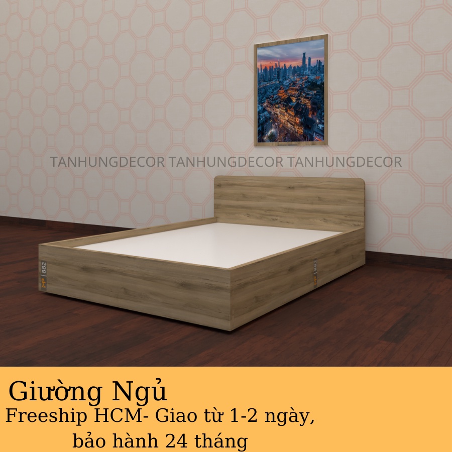 GIƯỜNG NGỦ GỖ MDF NHƯ HÌNH MẪU, CAM KẾT CHẮC CHẮN