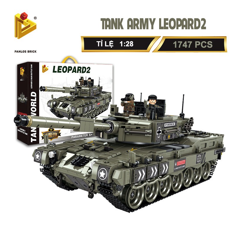 Đồ Chơi Lắp Ráp Kiểu LEGO Mô Hình ARMY Xe Tăng LEOPARD2 PANLOS Model 632003 - 1747 Mảnh Ghép