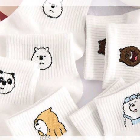 Tất nữ ngắn cổ hoạ tiết gấu nhiều biểu cảm cute đáng yêu ( TC31-TC35 )