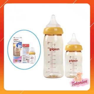 Bình sữa Pigeon Softouch cổ rộng dung tích 160ml và 240ml-PPSU