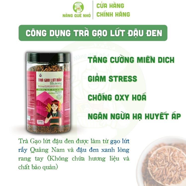 Combo Trà Gạo Lứt Đậu Đen Cô Gái Bhnong Thải Độc Tốt Cho Sức Khỏe 500Gr