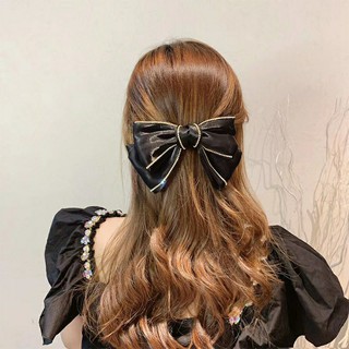 Kẹp tóc nơ viền đính đá sang chảnh