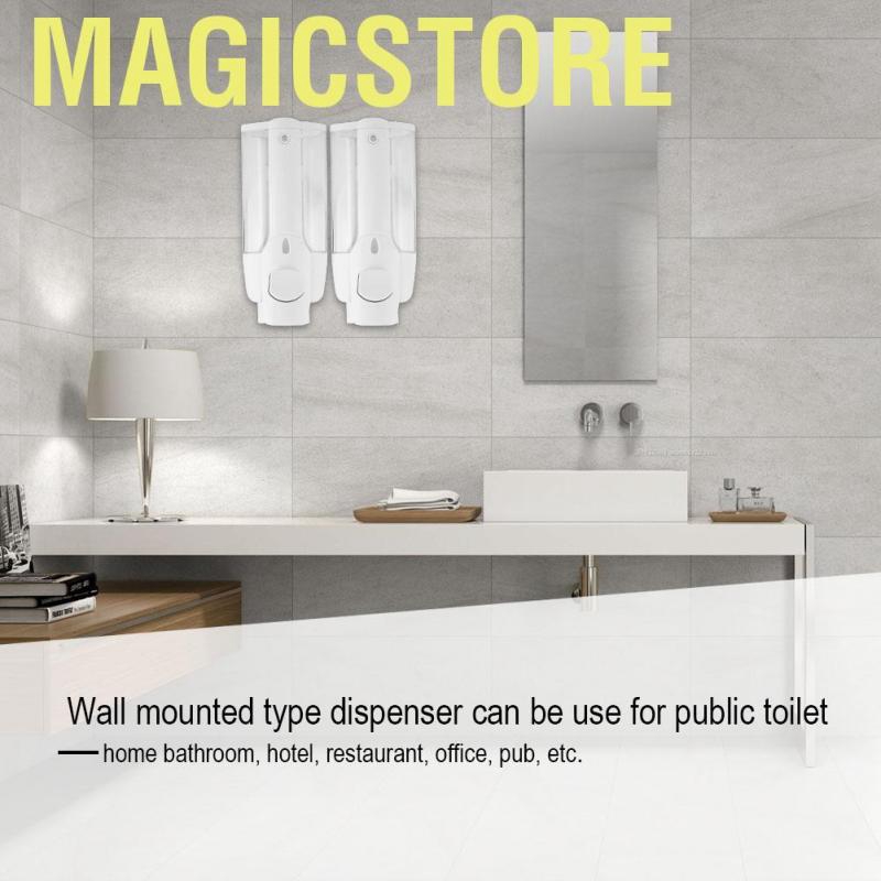 [Ready Stock] Magicstore 350ml Bathroom Hotel Wall Mounted Plastic Soap Liquid Shampoo Lotion Manual Dispenser