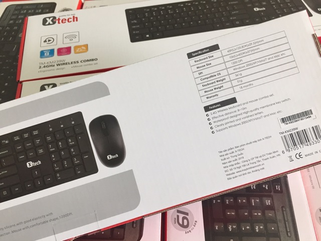 Bộ phím, Chuột quang không dây X-Tech TM-KM239W