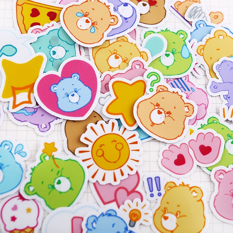 Set 40 hình dán phong cách gấu Q-1 trang trí sổ tay máy tính ván trượt đa dụng