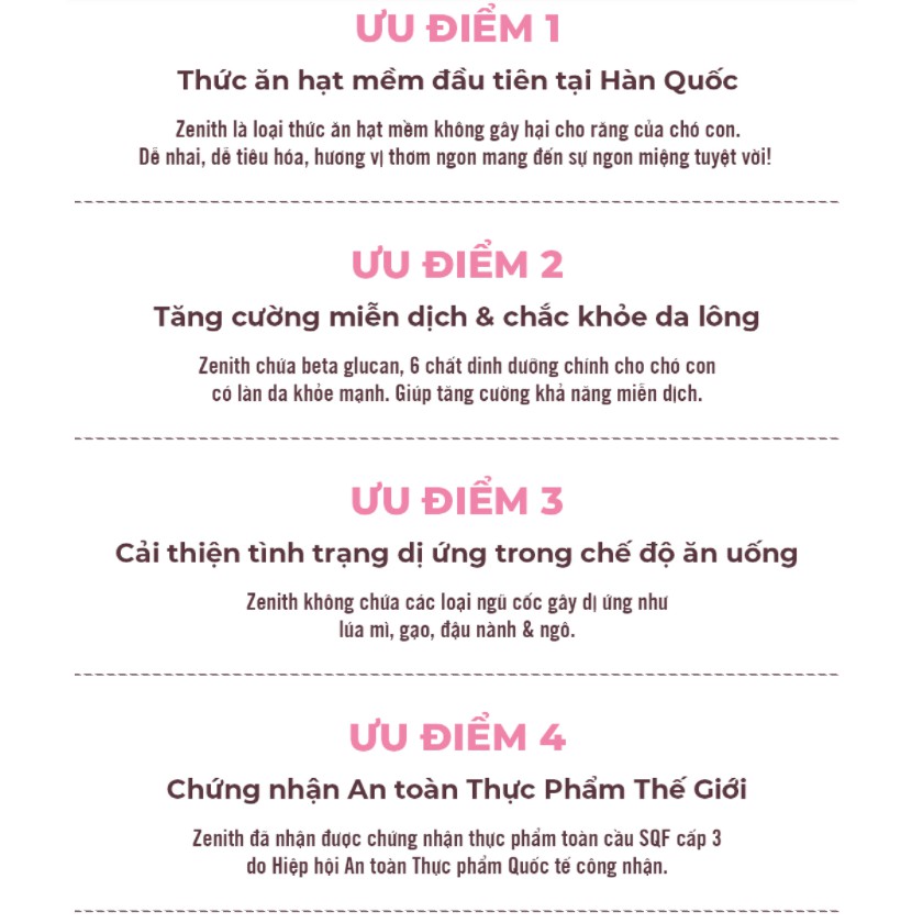 Hạt Mềm Cho Chó Con (< 1 tuổi) Zenith Puppy